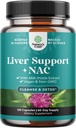 Liver Support NAC Supplement with Milk Thistle for Liver Cleanse Detox & Repair - N Acetyl Cysteine Supplement Liver Cleanse with Antioxidants, Turmeric, Choline, Dandelion & L-Glutathione - 120 Caps