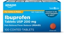   Basic Care Ibuprofen Tablets 200 mg, Pain Reliever/Fever Reducer, 100 Count (Packaging may vary)