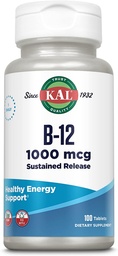 KALビタミンB12 1000mcg、健康なエネルギー、代謝、心の健康、神経および赤血球サポート、長持ち式、ビーガン、100サービング、100錠