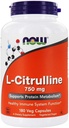 NOW Foods L-Citrulline 750mg, 180 Capsules, (Pack of 3)