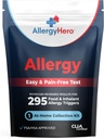 AllergyHero 包括的な食品と環境アレルギー検査キット 295 大人と子供のためのトリガ - 簡単かつ痛みのない自宅での使用 アレルギー検査キット 正確な結果