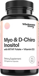 MTHF、Follate、ビタミンDによるミオイノシトール&D-Chiroイノシトールカプセル | オバリアン機能のサポート、ホルモンバランス、ホモシースタインレベル | 女性用不妊サプリメント | 360 カウント 40:1 比率