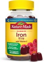 Nature Made Iron 18 mg per serving with Vitamin C, Dietary Supplement for Red Blood Cell Support, 60 Gummies, 30 Day Supply