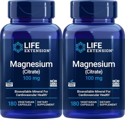 ライフエクステンションマグネシウム(Citrate)100mg、180ベジキャップ(パッケージ2) - マグサプリメント