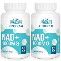 リポソームNAD+サプリメント1000mg   最大のNAD Pontecy | マックス吸収 | 純粋なNADサプリメント | エネルギーとDNAの修理、老化の防衛、脳機能 | 120 Softgels