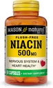 MASON NATURAL Niacin 500 mg Flush-Free, Supports Heart Health, Nervous System & Energy Production, 60 Capsules