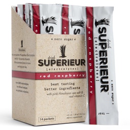 Superieur電解質粉末パケット - ビーガン電解水化パウダーw / 海ミネラル - Ketoフレンドリー、非GMO、ゼロ砂糖電解液サプリメント - 健康的なスポーツドリンク - ラズベリー(14パケット)