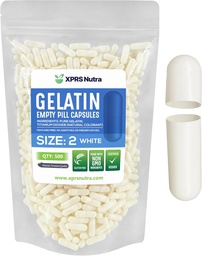 XPRSのNutraのサイズ2の空のカプセル- 500の計算の空のゼラチンのカプセル-Pills DIYのカプセルの詰物-Do-It-Yourselfの補足のための純粋な牛のゲルの帽子(白)