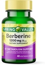 Spring Valley Berberine Dietary Supplement - Metabolism Support - 1200mg Capsules, 40ct