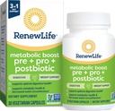 Renew Life Metabolic Boost Pre + Pro + Postbiotic; Prebiotics, Probiotics and Postbiotics Support Optimal Digestive Health and Metabolic Health; 30 Vegetarian Capsules*