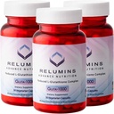 Relumins Advance Nutrition Gluta 1000 - Reduced L-Glutathione, Alpha Lipoic Acid & Rose HIPS, Antioxidant Support for Skin & Overall Wellness, Made in USA - 30 Capsules x 3 Bottles (45-Day Supply)