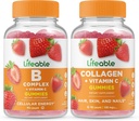 Lifeable B Complex + Collagen & Vitamin C, Gummies Bundle - Great Tasting, Vitamin Supplement, Gluten Free, GMO Free, Chewable Gummy