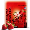 PowderVitaminはKeto、いちご(50のサービング) 0砂糖、Maltodextrin、1000mgのカリウム、120mgカルシウム、120mgのマグネシウム、有機性ビタミンC、ゼロカロリー、エネルギー水和の粉を粉にします