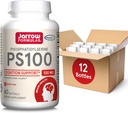 Jarrow Formulas PS100 Phosphatidylserine 100 mg, Dietary Supplement for Brain Health and Cognition Support, 60 Softgels, 20-60 Day Supply, Pack of 12