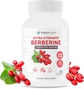 Berberine Supplement - 1200mg Max Strength Berberine HCl Per Serving - Pure Berberine - 60 Capsules, 600mg Each - 1 Month Supply - TerraForm Nutrition