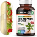 BIO KRAUTER韓国の赤い Ginseng のカプセル - 1600 の mg の強さ - 100 の計算 - 韓国の Panax の Ginseng の補足 - ビーガン免疫の補足