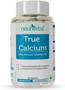 Tru Calcium 1000mg Supplement for Men & Women with Plant Based Vitamin D3 & Natural Magnesium for Healthy Bones - 60 Vegan Tablets