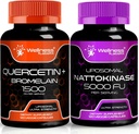 WELLNESS LABSRX Quercetin with Bromelain | Nattokinase Supplement Capsules - 5000 FU - Enzymes from Pure Japanese Natto Extract