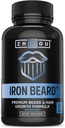 Zhou Iron Beard - Beard Growth Vitamins Men, Premium Biotin, Saw Palmetto & B Vitamin Pills to Support Facial Hair, Beard Care Supplement for Full Beard - 60 Veggie Capsules