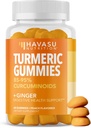 Turmeric Gummies with Ginger and 95% Curcuminoids - Digestive Health and Immune Support Supplement for Overall Wellness - 60 Count - Vegan, Non-GMO Curcumin Vitamin - Peach Flavor, 1 Month Supply