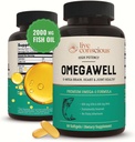 Live Conscious OmegaWell Omega 3 Fish Oil - 2000mg Capsules: Heart, Brain, & Joint Support - 800 mg EPA 600 mg DHA - Sustainably Sourced - Softgels - 30 Day Supply