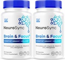 (2パック) NeuroSync脳カプセル、Neuro Sync脳&フォーカス、NeuroSync脳、NeuroSyncアドバンストフォーミュラカプセル、NeuroSync脳とフォーカス、NeuroSync脳サプリメント、2ヶ月間120カプセル