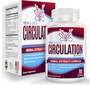 Vein & Leg Circulation Supplement (All-in-1) Health Support with 8 Active Ingredients | Blood Circulation Booster Formula | Leg & Vein Supplements | 1-Month Supply | 90 Capsules