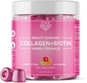FIOR 60 ct Biotin and Collagen Supplements. Best Collagen & Biotin Vitamins for Hair Skin and Nails. Collagen Gummies & Biotin Gummies are Hair Skin and Nails Vitamins Beauty Gummies.