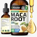 BIO KRAUTER Maca Root 液体ドロップ - Maca Root チンキ - ビーガン, 砂糖 & アルコール エキス 2 Fl.Oz.