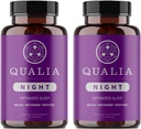 Qualia Night Sleep Aid | ノンハビットフォーミング | ディープリフレッシュのサプリメント | メラトニンフリー, ビーガン, 非GMO, グルテンフリー