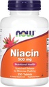NOW Foods - Niacin 500 mg 250 tabs (Pack of 2)