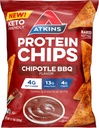Atkins Chipotle BBQ Protein Chips, 4g Net Carbs, 13g Protein, Gluten Free, Low Glycemic, Keto Friendly, 12 Count