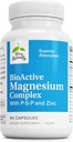 Terry Naturally BioActive Magnesium Complex - Bone & Heart Health Support - Supplement with Vitamin B6, Zinc & Magnesium - Pyridoxal-5-Phosphate Vegan Capsule Supplement - 60 Capsules