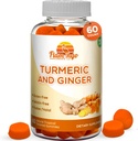 Turmeric Curcumin & Ginger Chewable Gummies for Adults and Children.Vegan Friendly, Kosher & Halal, Gluten Free, Non GMO. 60 Count