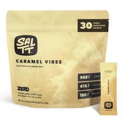 SALTT の電解物の粉によって味付けられる飲み物の組合せ- Caramel の Vibes - 30 の水和のパケット-マグネシウム、カリウム、ナトリウム、跡の鉱物-ゼロ砂糖及びグルテンフリー-旅行本質