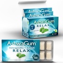 AshwaGum ReLAX Gum、KSM 66 Ashwagandha と Gaba の高効力の補足、ストレスと不安の救済、Cortisol サポート、グミー、砂糖なし、10 個 - 6 パック