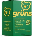 Gruns Super Greens Gummy Bears - Organic Spirulina and Chlorella, Prebiotics for Digestive Health, 20+ Vitamins and Minerals - 14 sachets - 112 Gummies