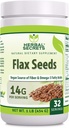 Herbal Secrets Organic Whole Flax Seeds Supplement | 14 G Per Serving | Raw Vegan | Non-GMO | Gluten-Free | Made in USA (1 Pack, 1 Lb)