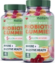 Yuve Vegan Probiotic Gummies, Probiotics for Women & Men, Sugar & Gluten-Free Gummy Probiotics, Digestive & Immune Support, 5 Billion CFU, Helps with Constipation, Bloating & Leaky Gut - 60ct (2 Pack)