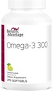 Bariatric 利点 Omega-3 300 EPA DHA の魚油のカプセル、Sustainable によって出される冷たい水魚からの脂肪酸の集中された源-レモン ライム、270 Softgels