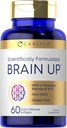 Carlyle Brain Up Supplement | 60 Softgels | L-テアニン・バコパ・B-12 | 非GMO・グルテンフリー