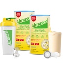 Almased Meal Replacement Shakes for Weight Loss - Protein Powder - Starter Kit (Almond Vanilla Flavor, 2 Cans of 17.6 oz + Shaker Bottle + Scoop)