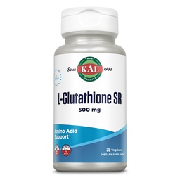 KAL L-Glutathione SR、減らされたグルタチオンの補足、高吸収の酸化防止の補足、実験室は、30のサービング、30のベジキャップを修飾しました