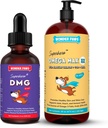 WONDER PAWS Premium DMG Liquid Plus Omega Max Fish Oil - for Dog's Immune Support, Skin, Allergies, Joint Care & Overall Health – DMG 4 Ounces - Omega Max 16 Ounces