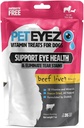 PetEyez Tear Stain Remover Vitamin Treats for Dogs - Support Eye Health & Reduce Itching & Tear Stain Buildup - 100% Natural Dog Treats w/Superfoods, Antioxidants & Nutrients - Beef Flavor - 1oz