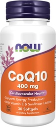 NOWの食糧補足、CoQ10 400のmgの薬剤の等級、発酵、30のSoftgelsによって作り出される全トランス形態