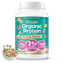 Orgain有機ビーガンプロテインパウダー、フルーティーCereal - 21g植物ベースのタンパク質、8gプレバイオティックファイバー、ローネット炭水化物、無糖、非GMO、シェイクス&スムージー、2.03ポンド