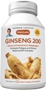 ANDREW LESSMAN Ginseng 200mg - 180カプセル - ウェルビーイングをサポートする標準化された抽出物。 アダプトゲン、戦闘疲労およびストレス。 優しい、小さい、簡単に飲みやすいカプセル。 添加剤なし