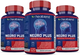 Neuroプラス脳&フォーカスフォーミュラ - 脳ブースターサプリメント、メンタルクラリティ&フォーカスをサポート - 集中力と精神エネルギーを強化 - 120カプセル(3パック)