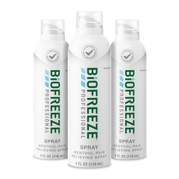 膝、首、ヒップ、接合箇所、肩、及び簡単な背痛のためのBiofreezeの専門の痛みの救助のスプレー、痛みの軽減、痛みの軽減、無色のメンソールのスプレー4 Fl Oz (パッキング3)